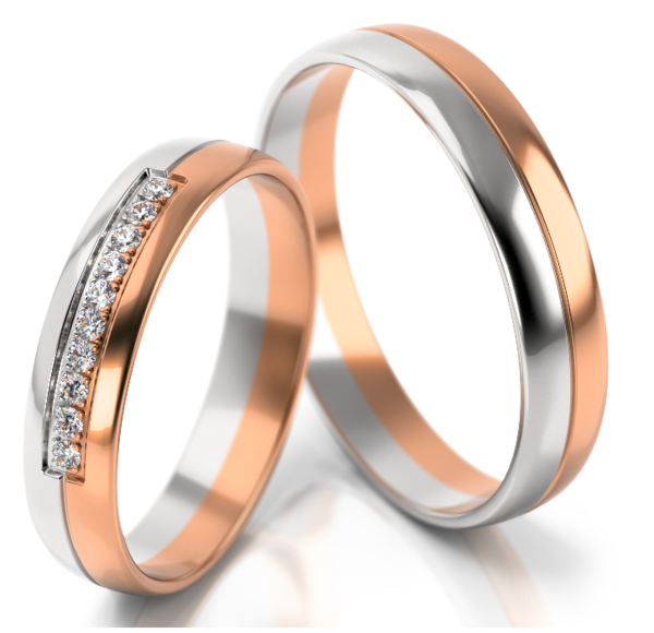 Set Gouden Ringen voorzien van Diamant model 13187