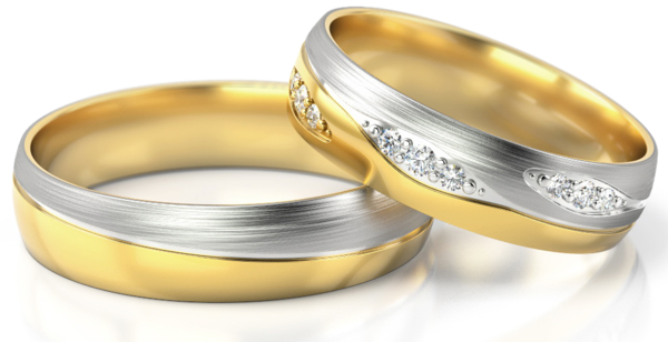Set Gouden Ringen voorzien van Diamant model 32873