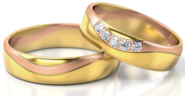 Set Gouden Ringen voorzien van Diamant model 42934